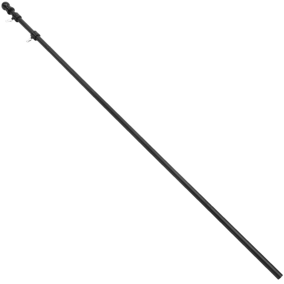 KONTONTY Sturdy Flag Pole Set Black Stainless Steel 1 Set Rustproof for