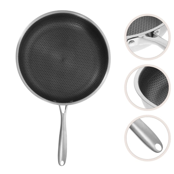 KONTONTY Stainless Steel Nonstick Frying Pan Skillet with Honeycomb Pattern for Even Heat Distribution and Easy Cooking