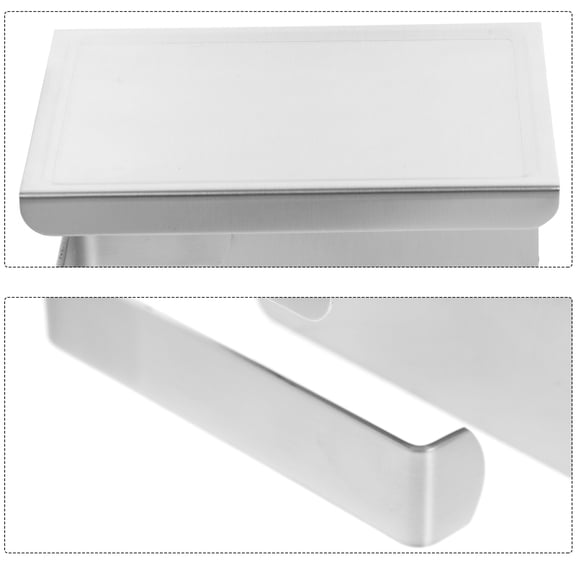 KONTONTY Stainless Steel Toilet Paper Holder with Storage Shelf for Bathroom and Kitchen, Finish