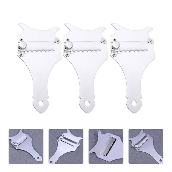 KONTONTY 3Pcs Plated Silver Truffle Slicer Stainless Steel Cheese and Chocolate Cutter for Baking