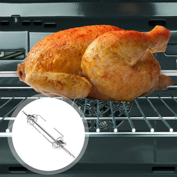 KONTONTY 2 Set Stainless Steel Rotating Fork for Cooking Barbecue with Sleek Design for Home Cooks