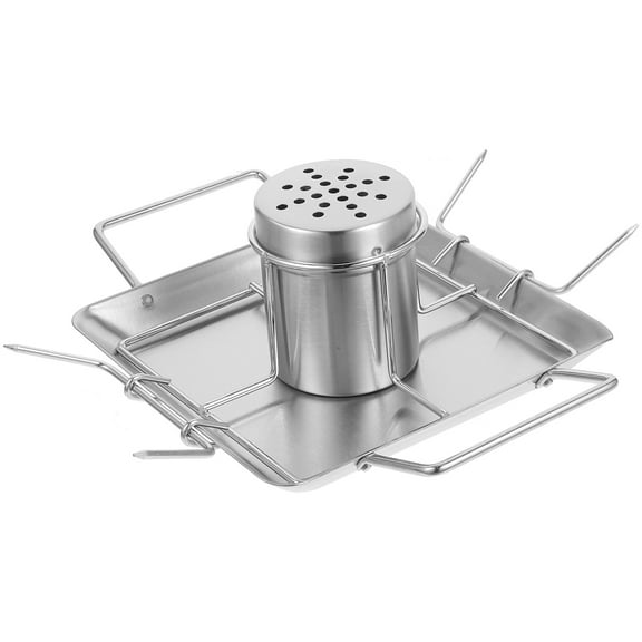 KONTONTY Stainless Steel Turkey Roaster Rack for Outdoor Grilling Durable and Easy to Clean Silver 1 Set