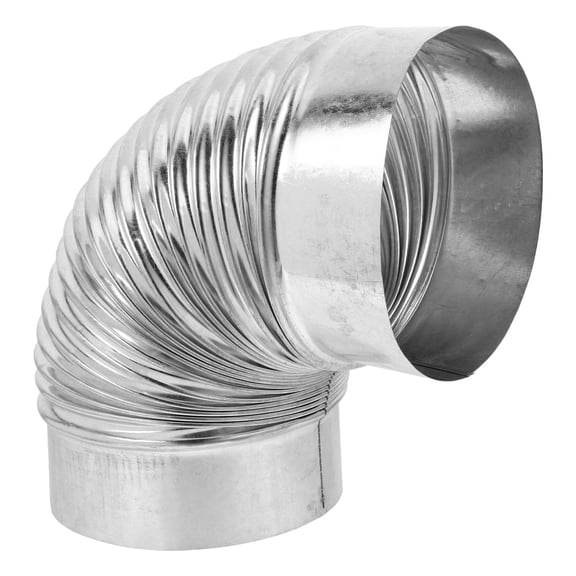 KONTONTY Stainless Steel Flue Elbow for Indoor and Outdoor Stove Use, 1 Piece Steel Pipe Connector