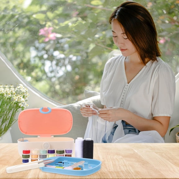 KONTONTY Lightweight Portable Sewing Box for Needlework and Stitching Supplies