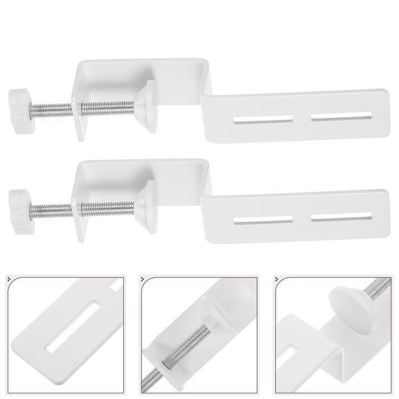 KONTONTY Sturdy White Desk Clamp for Monitor Mount Stand Workstation Made of Carbon Steel for Fixing 2pcs