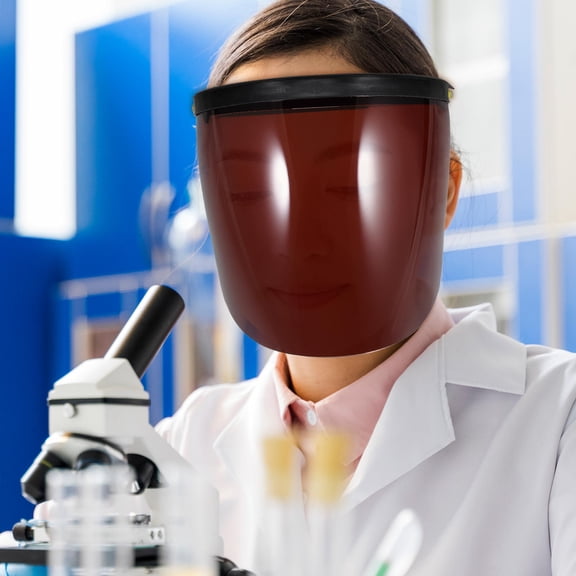 KONTONTY Super Protective Faces Shield Anti Fog Mask Adult Brown Faces Shield Plastic Faces Mask Full Faces Impact Resistant Safety Faces Shield