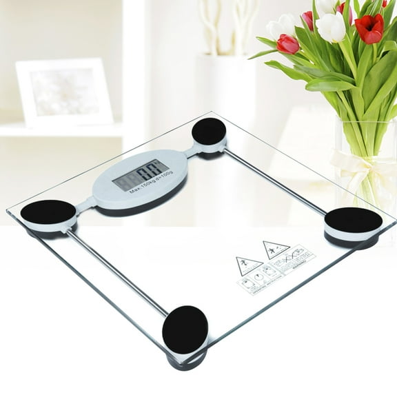 KONTONTY Touch Sensor Weighing Scale Digital Tempered Glass Electronic with Display