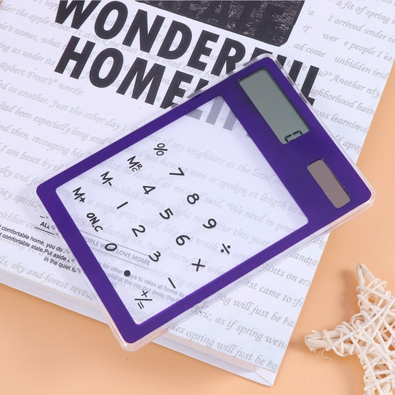 KONTONTY Compact Portable Solar Calculator with Transparent Touch Panel for Office and School