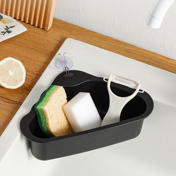 KONTONTY Triangle Corner Strainer Stainless Steel Sink Draining Basket Black for Kitchen Use 8.6 x 8.6 x 3.9 Inches