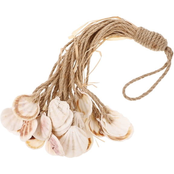 KONTONTY Unique Shell Hanging Ornament with Rope String in Light Brown for Stylish Home Decor