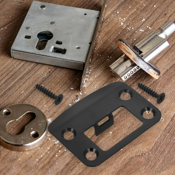KONTONTY Universal Door Strike Plate Set High Strength Stainless Steel Protects Locks from Impact for Home