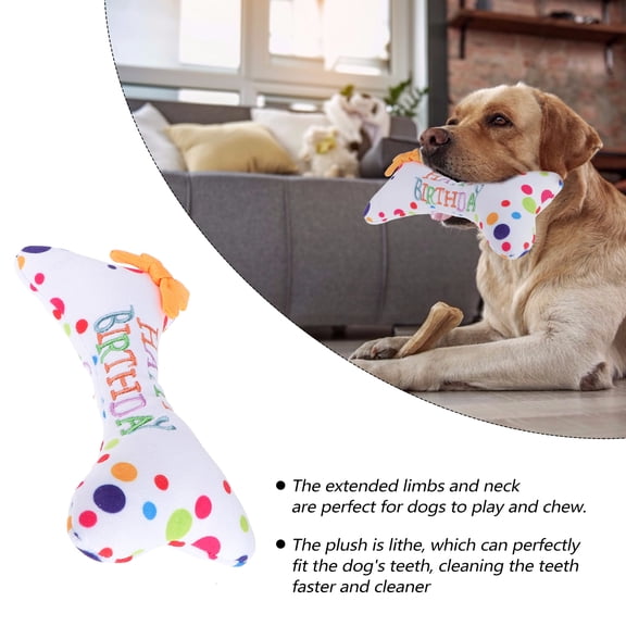 KONTONTY plush stuffed animals Plush Bone Toy Multi-colored Teeth Grinding Birthday Party 1Pack