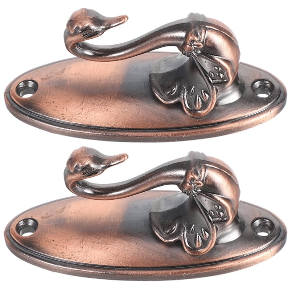 KONTONTY 1Set Decorative Alloy Swan Hooks for Bedroom and Living Room Curtain Hanging