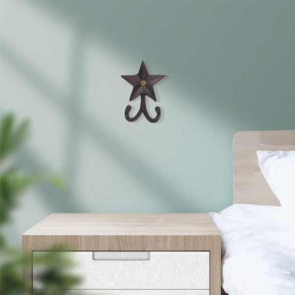 KONTONTY Vintage Wall Mounted Rack Cast Iron Hook Garden Decorative Hooks Western Wall Decor For Hanging Keys Hats Scarves