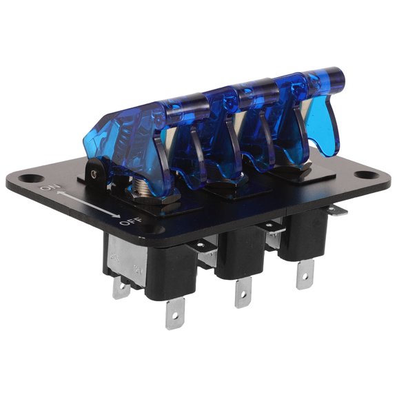 KONTONTY Waterproof 3 Position Toggle Switch Panel with LED Light for 12 Volt Circuits