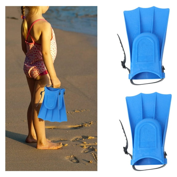 KONTONTY Webbed Feet Swim Flippers Kids for Swimming Baby Child Blue