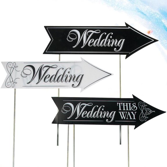 KONTONTY Wedding Party Arrow Signs Assorted Color Letter Printing for Easy Guest Navigation