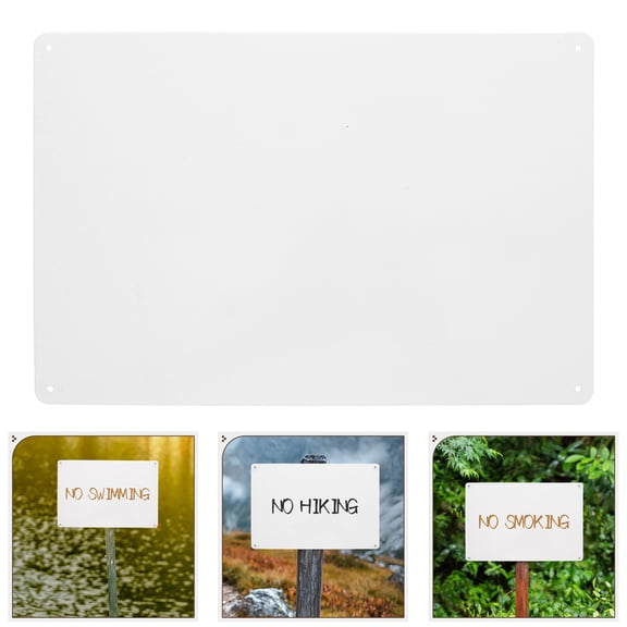 KONTONTY White Blank Metal Sign for Sublimation 20x30cm Photo Blanks for Parking Garden Advertising Indoor or Outdoor Use 1 Set
