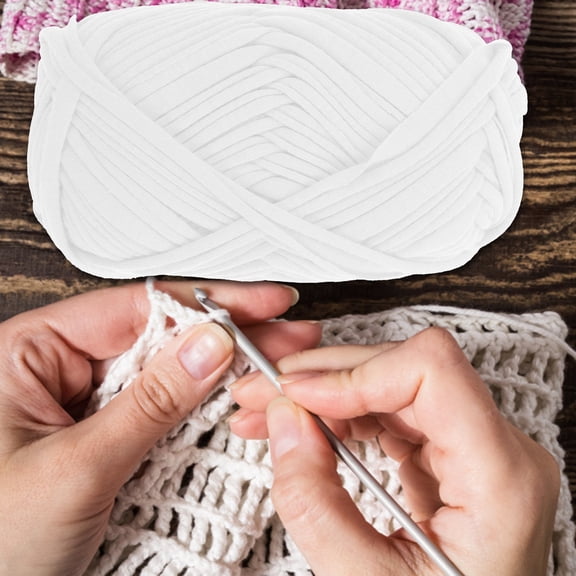 KONTONTY White Polyester Craft Rope for DIY Weaving and Home Decor 4 Rolls Thick Yarn for Handicraft