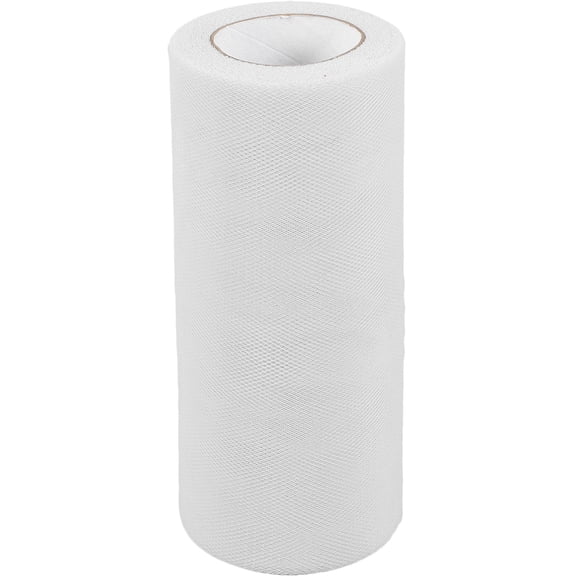 KONTONTY White Dacron Tulle Fabric for Wedding and Craft Table Decorations
