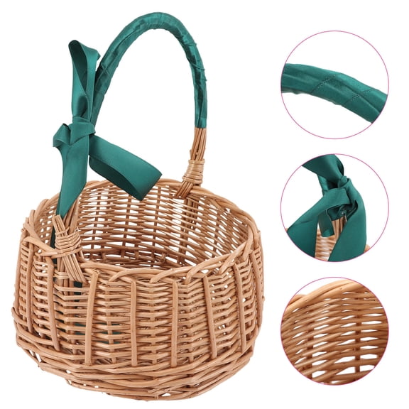 KONTONTY Wicker Basket for Housewarming and Photo Prop, 1 Piece, Assorted Colors Available