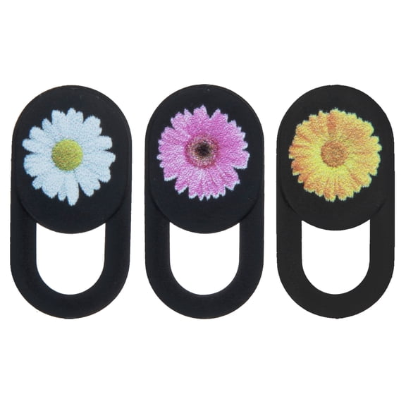 KONTONTY Back to School webcam privacy lens protector abs assorted color privacy design 3Pack 1.8x1in