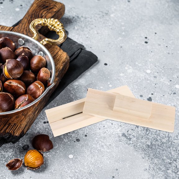 KONTONTY Wood Nut Cracking Tool Manual Chestnut Opener for Effortless Shell Breaking and Convenient Kitchen Use
