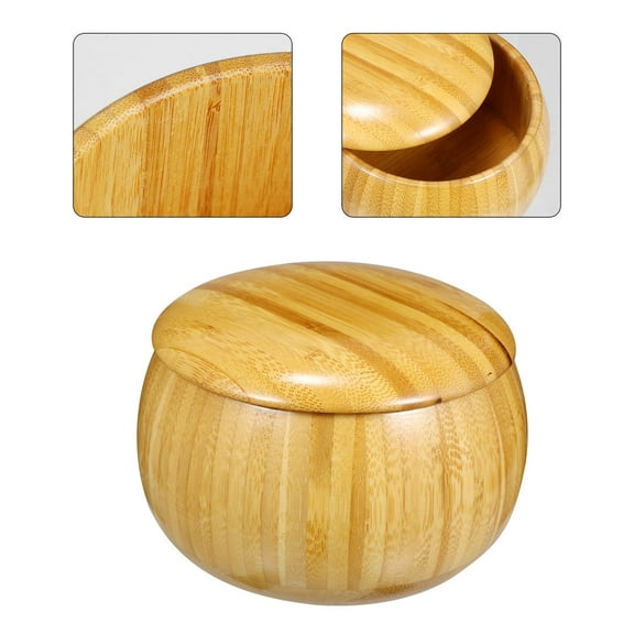 KONTONTY Wood Yarn Bowl 1Pc Khaki Yarn Storage Holder Crocheter Table Decor