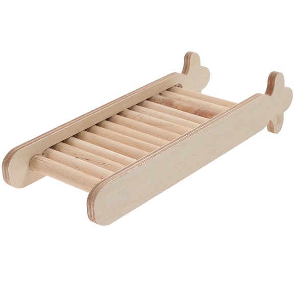 KONTONTY Wooden Climbing Ladder for Small Pets Khaki Bite Cage Accessory