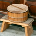 thumbnail image 1 of KONTONTY Wooden Rice 18cm Basket Plate Japanese Sushi Rice Mixing Bowl Tub Bottom, 1 of 7