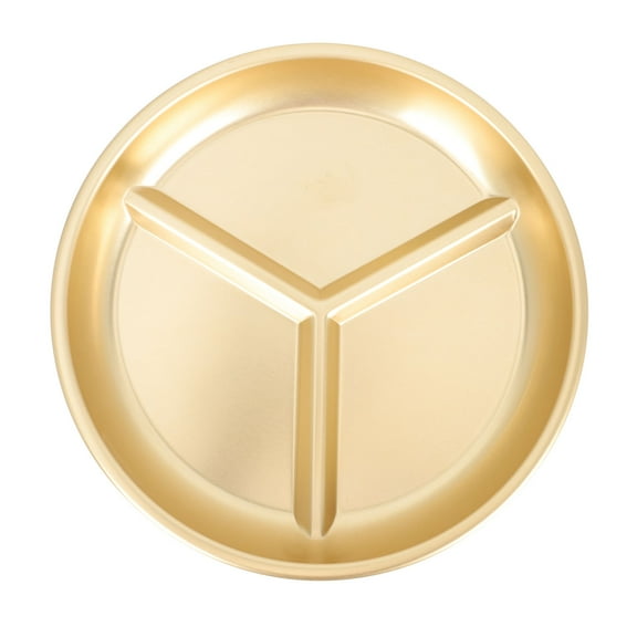 KONTONTY Golden Divided Food Plate for Kitchen Use with Moisture Retention Features