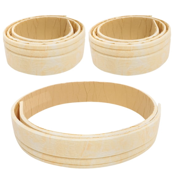 KONTONTY Yellow PVC Wall Decoration Molding Trim Stickers, 3 Rolls for Home Interior Wall Art