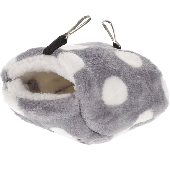 KONTONTY Warm Fleece Hamster Cotton Nest Grey for Cage Heat Preservation Winter Use 1 Piece