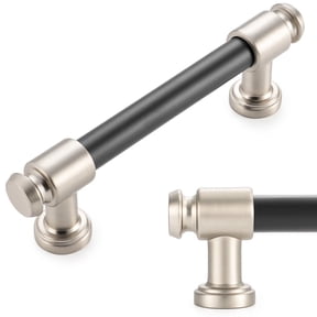 KOOFIZO 10 Pack 3-3/4 Inch Black and Nickel Cabinet Pulls Matte Black and Brushed Nickel Cabinet Handles P11 Kitchen Cabinet Hardware for Cabinets Drawer Dresser Cupboard Bedroom, Bathroom