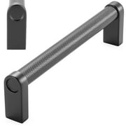 KOOFIZO 10 Pack Cabinet Knurled Pull - Black Furniture Handle, 5 Inch/128mm Screw Spacing