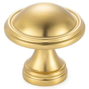 KOOFIZO 10 Pack Classical Cabinet Knob - Brushed Gold Pull Handle (Dia.32mm / 1.26 Inch)