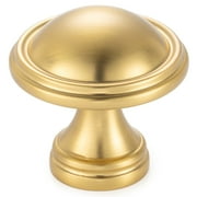 KOOFIZO 10 Pack Classical Cabinet Knob - Brushed Gold Pull Handle Dia.32mm / 1.26 Inch