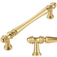 thumbnail image 1 of KOOFIZO 10 Pack Classical Cabinet Pull - Brushed Gold Furniture Handle, 5 Inch/128mm Screw Spacing, 1 of 7