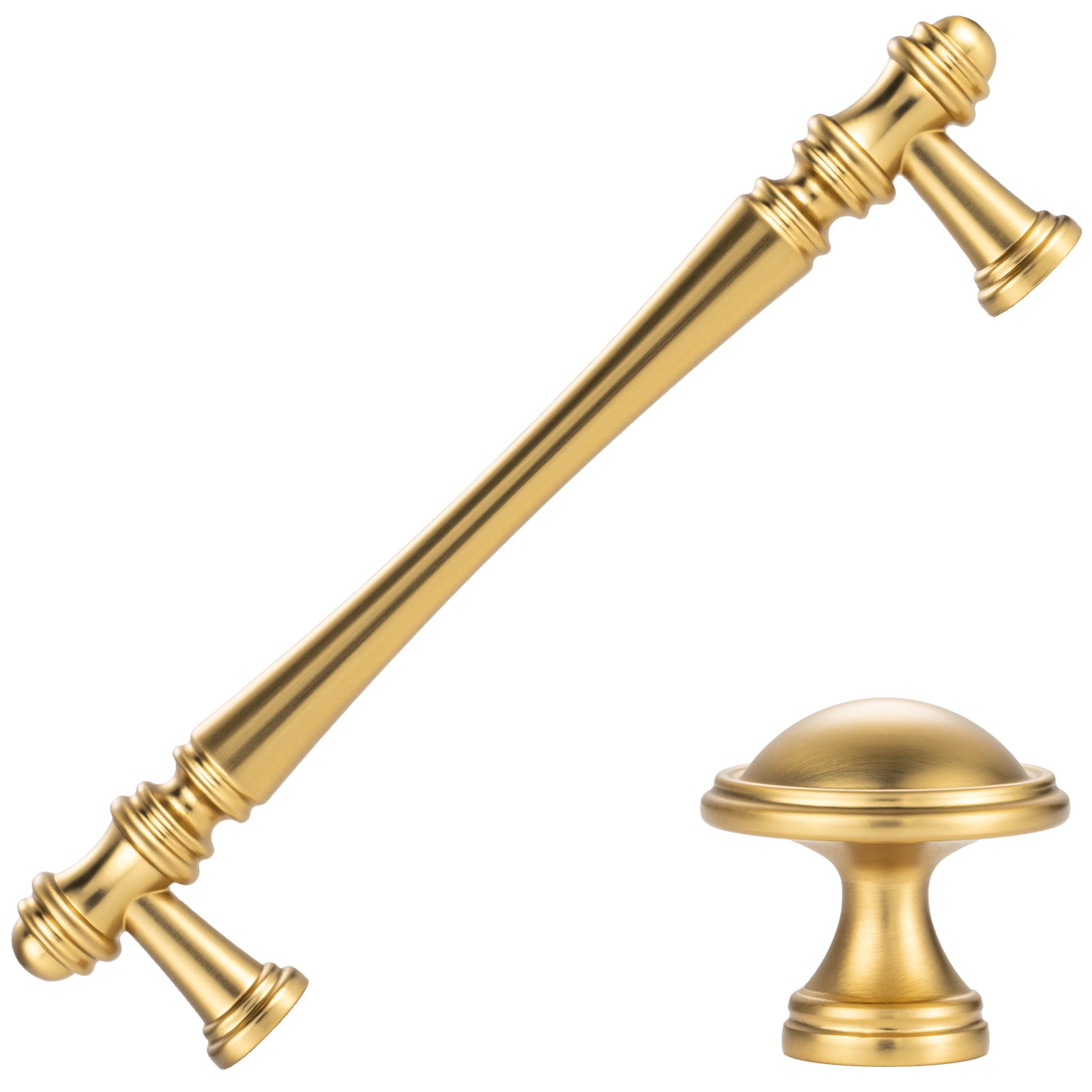 KOOFIZO 10 Pack Classical Cabinet Knob - Antique Brass Pull Handle Dia 32mm 1 26 Inch