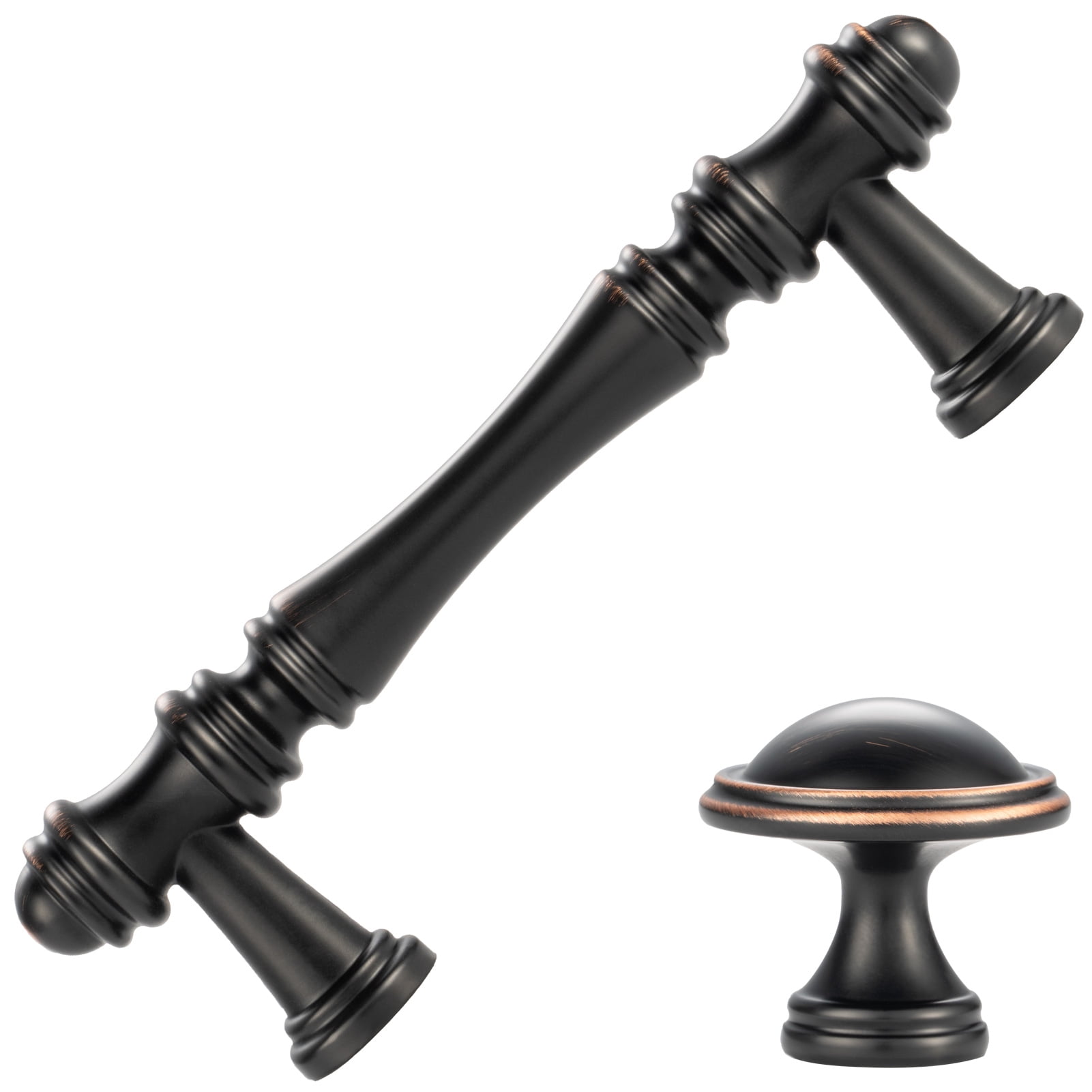 AHOSAR Oil Rubbed Bronze Cabinet Pulls - 10 Pack, 3-3/4" (96mm) Center-to-Center, Vintage Hardware For Kitchen, Bathroom, Dresser