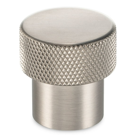 KOOFIZO 10 Pack Knurled Cabinet Knob - Brushed Nickel Pull Handle (Dia.25mm / 1 Inch)