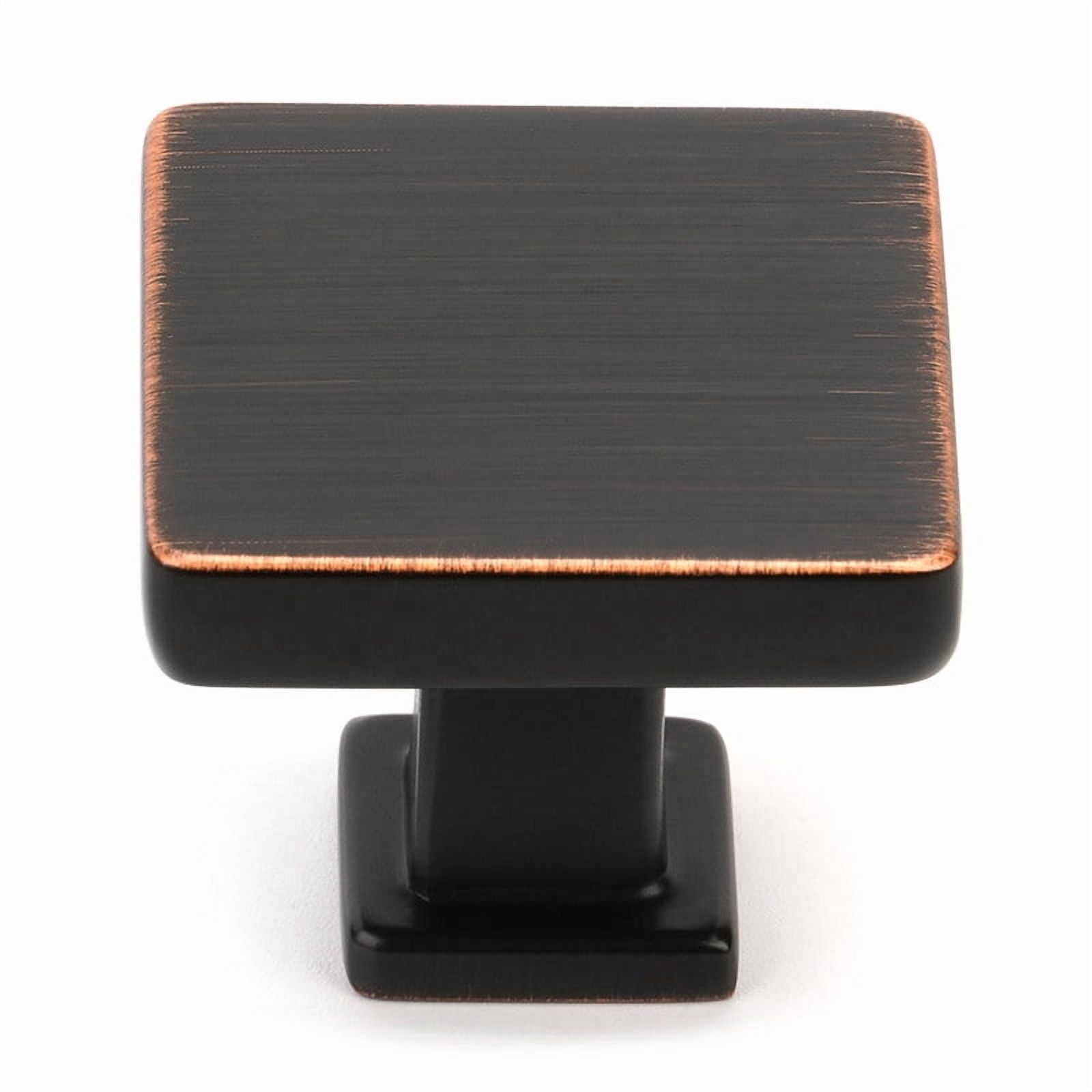 KOOFIZO 10 Pack Oil Rubbed Bronze Cabinet Knobs Bronze Drawer Knobs K08 Square Single Hole Cabinet Pulls for Cabinets Drawer Dresser Cupboard Bedroom Closet Bathroom Vanity
