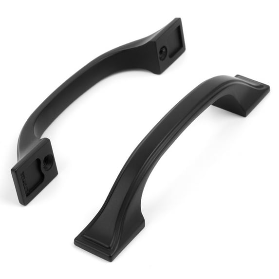 KOOFIZO 10 Pack Square Foot Craftsman Cabinet Bow Pull - Black Furniture Handle, 3 Inch/76mm Screw Spacing