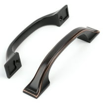 KOOFIZO 10 Pack Square Foot Craftsman Cabinet Bow Pull - Oil Rubbed Bronze Furniture Handle, 3 Inch/76mm Screw Spacing