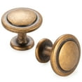 thumbnail image 1 of KOOFIZO 10 Pack Stepped Round Cabinet Knob - Antique Brass Pull Handle (Dia.31mm / 1.2 Inch), 1 of 6