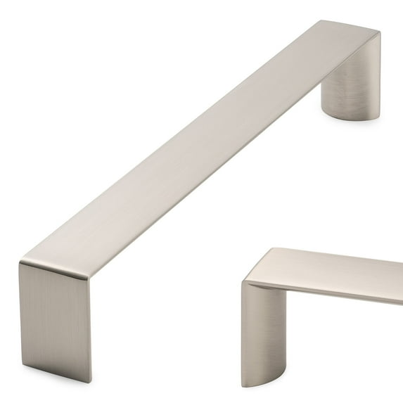 KOOFIZO 10 Pack Wide Cabinet Handle - Brushed Nickel Furniture Pull, 6.3 Inch/160mm Screw Spacing