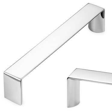 KOOFIZO 10 Pack Wide Cabinet Handle - Chrome Furniture Pull, 5 Inch/128mm Screw Spacing