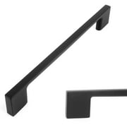 KOOFIZO 10 Pack Wide Foot Cabinet Bar Pull - Black Modern Solid Handle, 6.3 Inch/160mm Screw Spacing