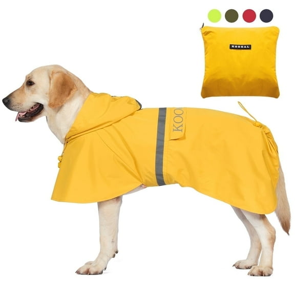 KOOGAL Pet Large Dog Raincoat Apparel Poncho Waterproof for Medium Large Sized for Dog Raincoat Clothes Jacket