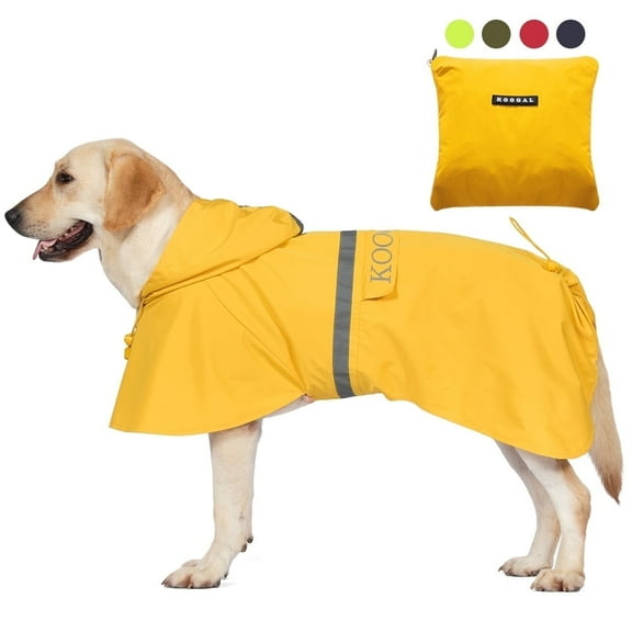 KOOGAL Pet Large Dog Raincoat Apparel Poncho Waterproof for Medium Large Sized for Dog Raincoat Clothes Jacket
